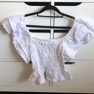 Zara Flutter Sleeve Cropped top